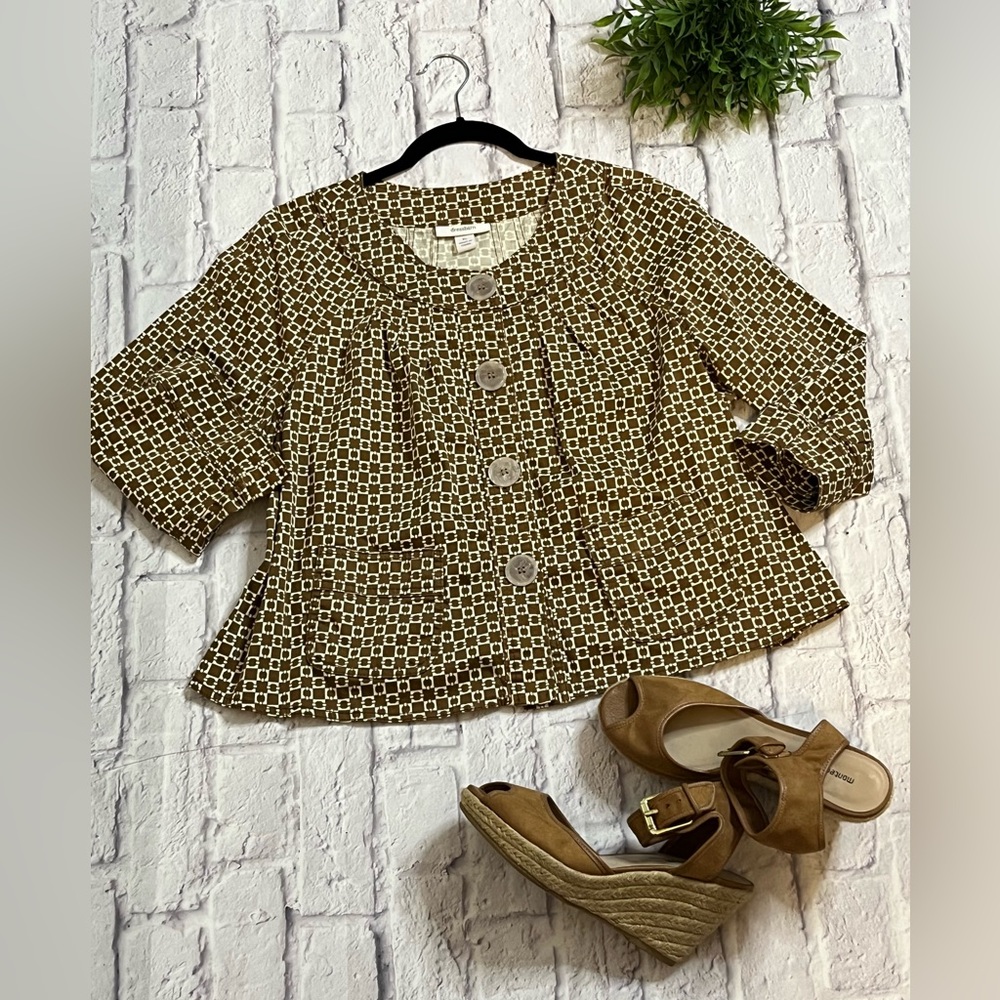 Dressbarn Brown Ivory Blazer Size XL